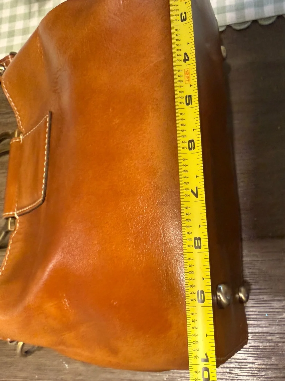 Patricia Nash Empoli Full Grain Leather Satchel with Metal Ring Handles